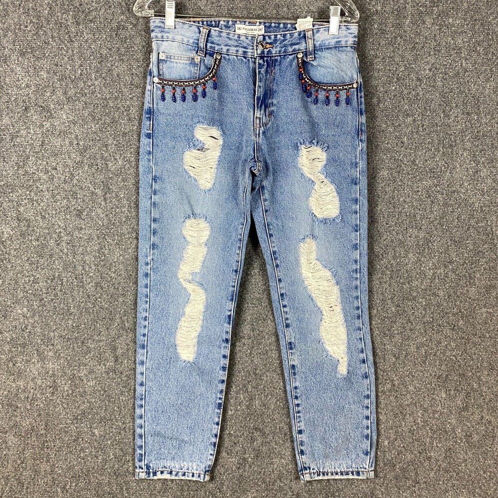 Pull & Bear‎ Jeans Women's Size 26 Cigarette Low Waist Denim 100% Cotton